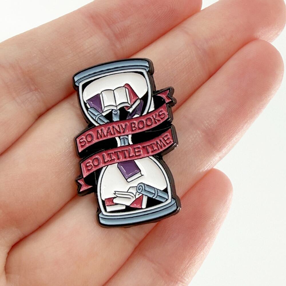 So Many Books So Little Time Soft Enamel Pin, Book Lover